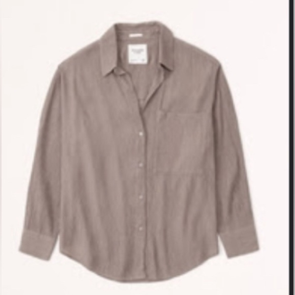 Abercrombie Oversized Crinkle Rayon Textured Shirt - SIZE L